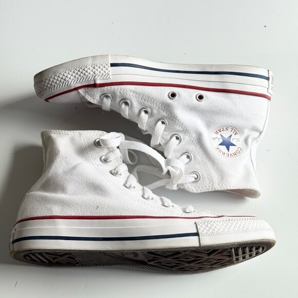 Converse White High-Top Sneakers Size 5 - Picture 4 of 10
